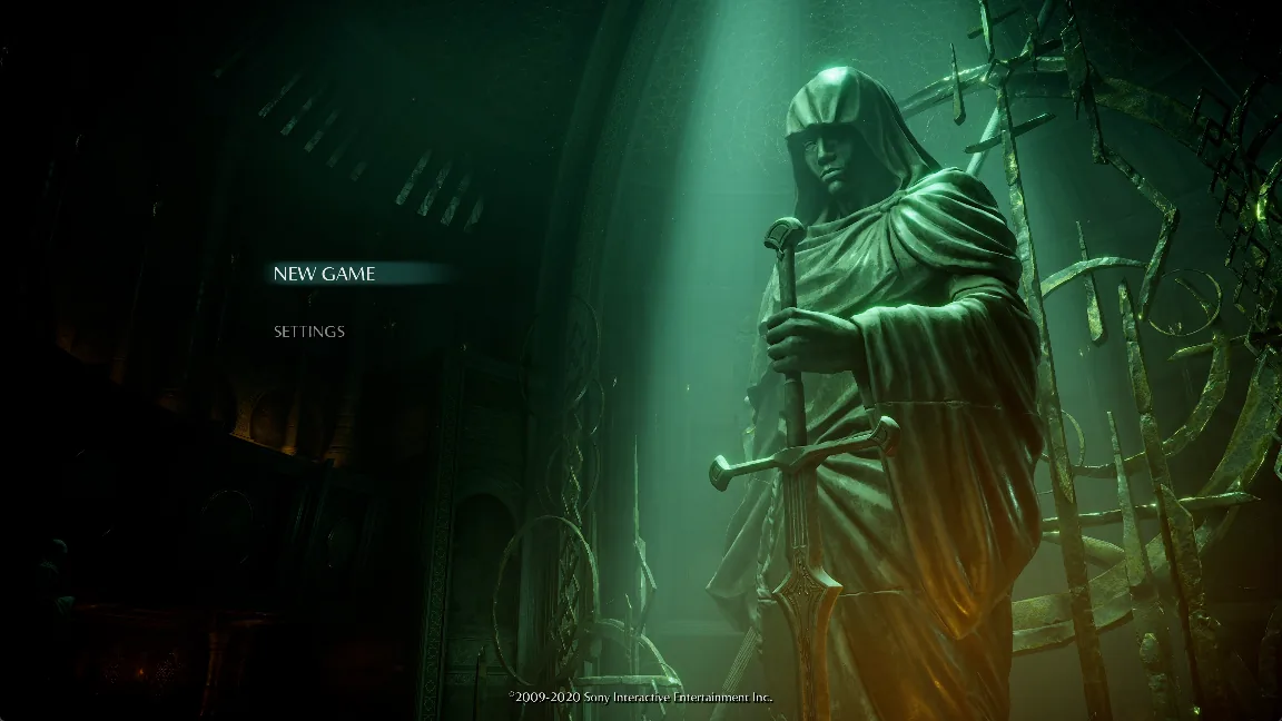 Demon's Souls: Main menu on Linux (PPSA01341 v1.07).
