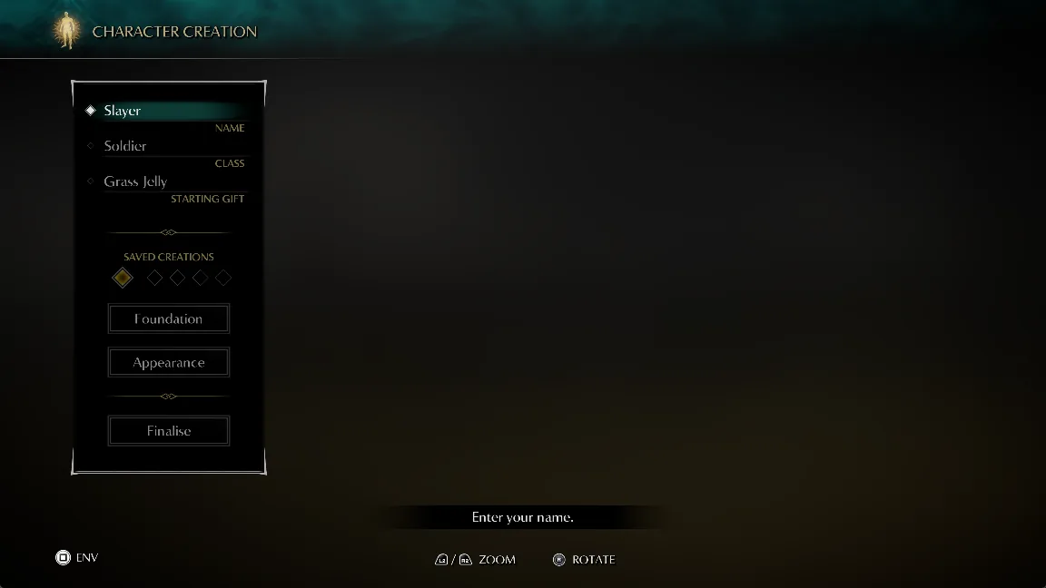 Demon's Souls: Character creation screen on Linux (about 10 fps).