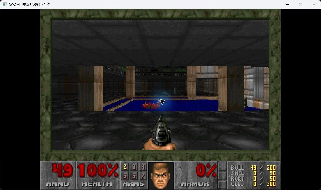 DOOM (homebrew port): DOOM E1M1 on the first Windows integration build (RTX 4070).