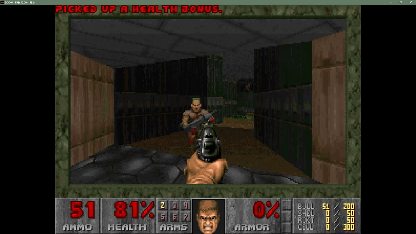 DOOM (homebrew port): Windows RTX 3060 gameplay (third of three screenshots).
