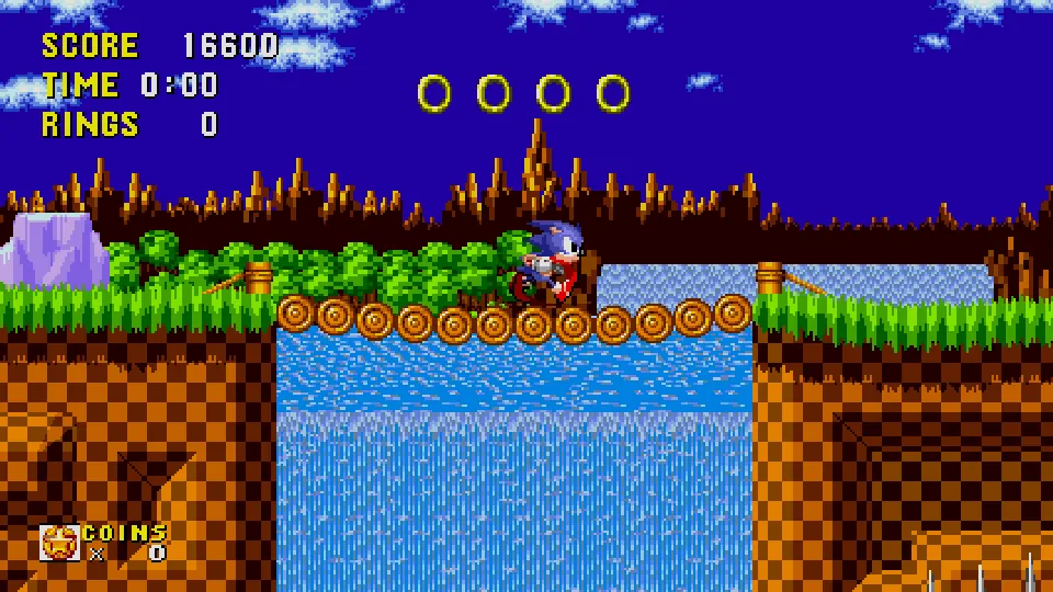 Sonic Origins: Sonic 1: Green Hill Zone Act 2.